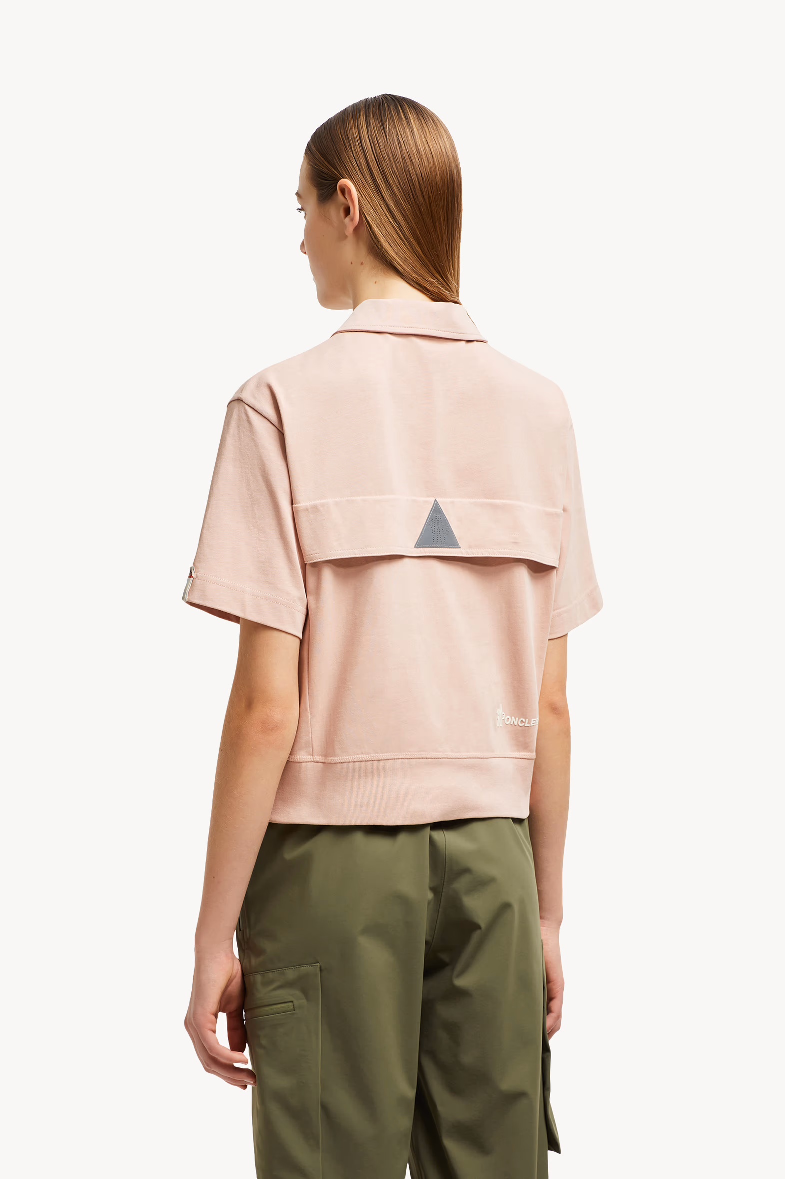 Polo de algodón con parche con logotipo Mujer Rosado claro Moncler 5